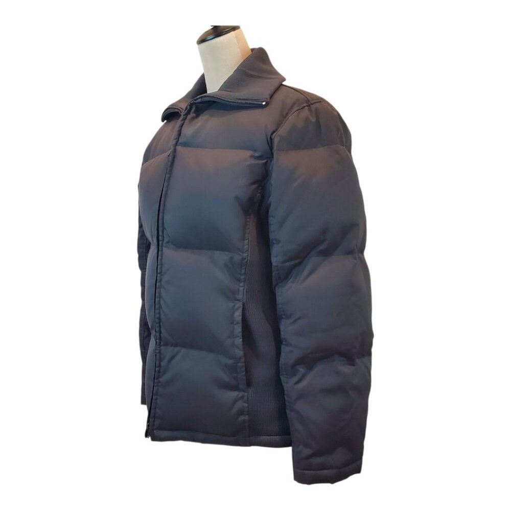 GAP SZ L Women's Goose Down Filled Zippered Puffer Winter Coat Jacket in Black